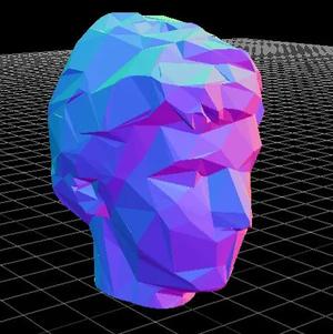 low poly human head
