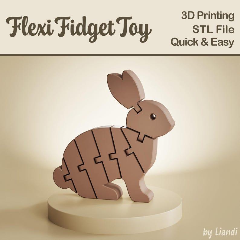 Flexible Easter Bunny STL - 3D Print File, Flexi Fidget Toy, Articulated, Digital Download for Commercial Use