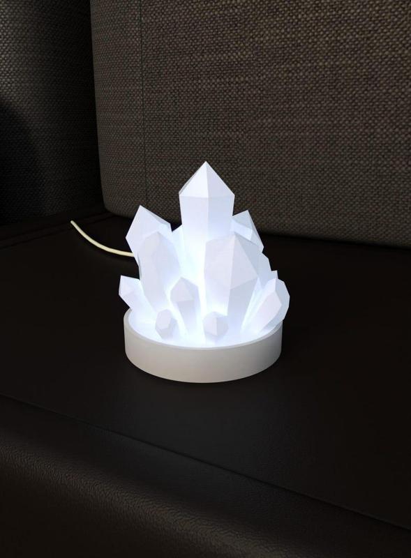 Lamp STL 3D Print File v.12, Digital Download for 3D Printing | Modern and Unique Home Crystal Decor for Desk and Table