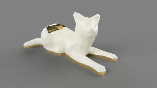 Low Poly Hexagon Cat