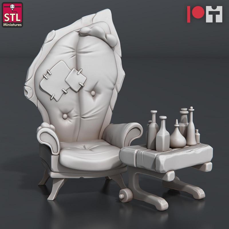 Potion Vendors Chair and Table
