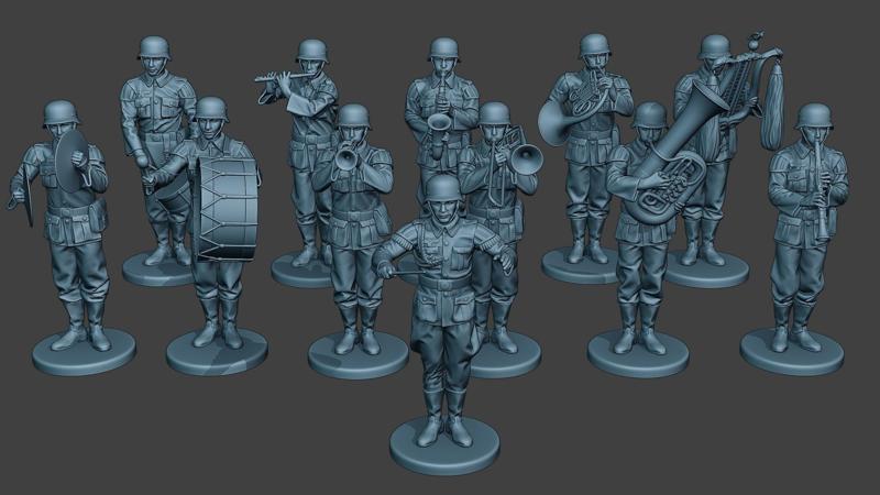 German soldiers Military Band Pack1 ww2 G8 3D Model Collection