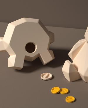 Low-poly Snorlax – Piggy Bank