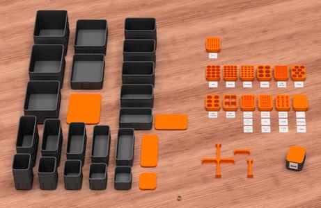 Universal stackable crates with signs and optional inlays