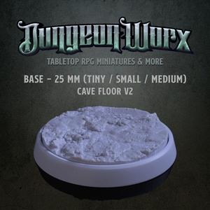 25 mm Tabletop RPG Miniature Base - Cave Floor v2