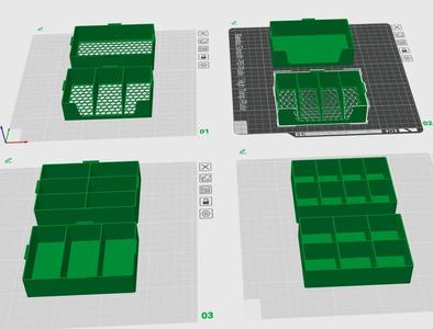 Box, Stackable, Lowpoly, Solid or Hexagon Bottom, Many Sizes