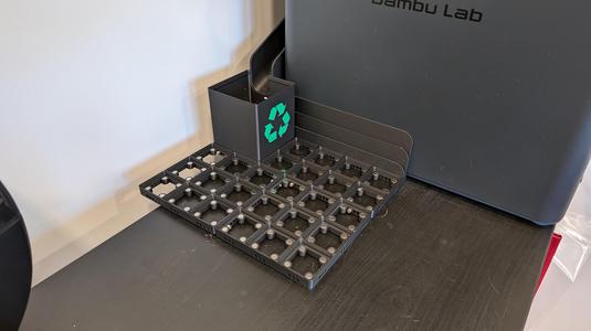 Bambu P1S X1C Poop Chute with Gridfinity Baseplate and “Loo” Bin