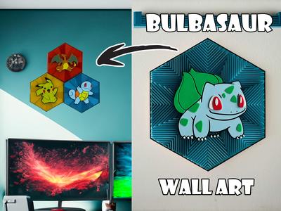 Bulbasaur Hexagon wall art