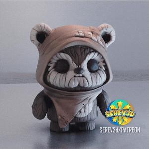 Mini Ewok - Star Wars - 3D print STL and multicolor 3MF file