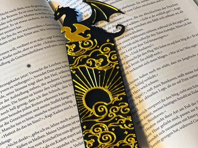 Fourth Wing Golden Dragon Bookmark
