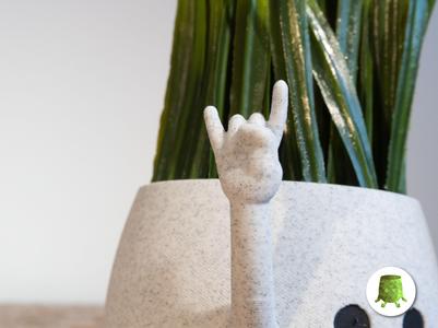 Happy Sitting Pot Horns Hand