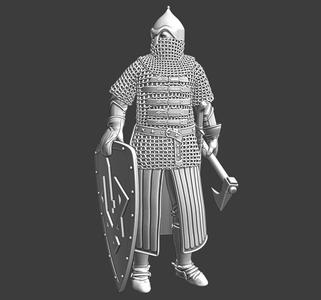 Medieval Kyiv Warrior axe and shield