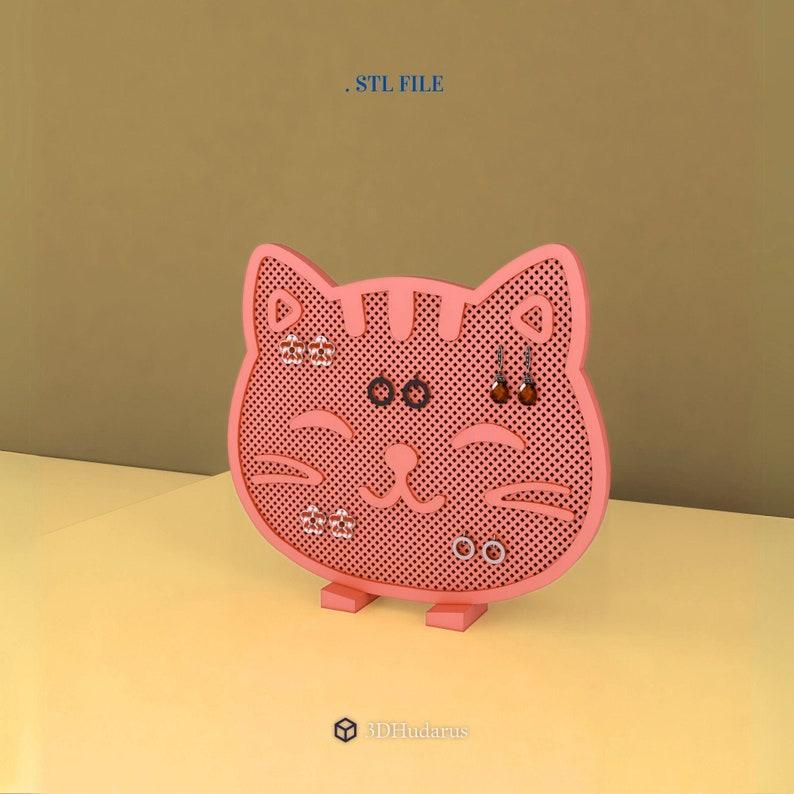 Cat Jewelry Stand 3D Print Stl File, 3D Jewelry Stand Print Files