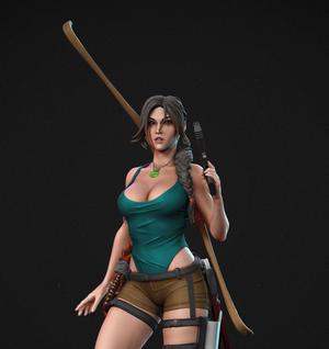 Lara Croft Tomb Raider Fan Art Statue