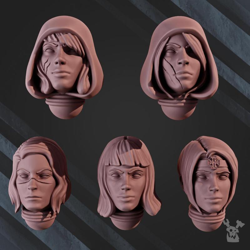 War Sisters Head Bits  Great Martyrs  Set x5