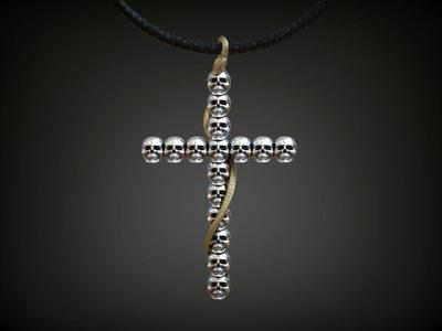 Cross skulls serpent snake biker gothic