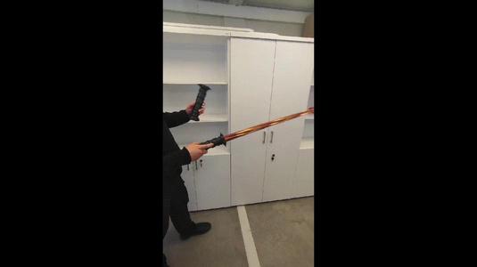 Collapsing double bladed Sword