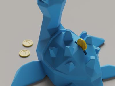 Low-poly Lapras – Piggy Bank