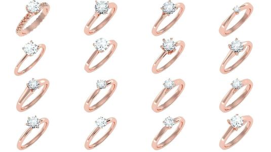 135 solo diamond solitaire wedding engagement women rings 3D Model Collection