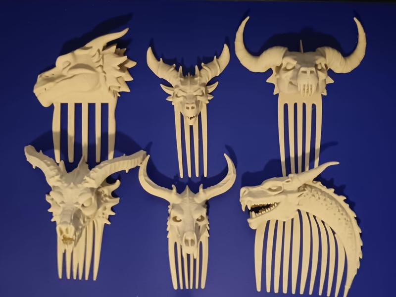 Dragon Skull Hair Combs – Set 02