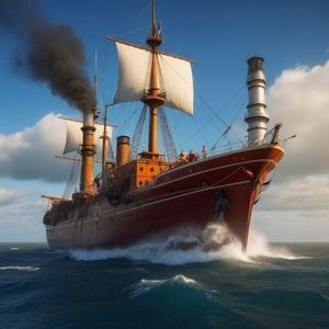 Leviathan Imperial Steamer - Steampunk Battleship Sailing Vessel