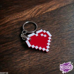 8-Bit Heart Keychain
