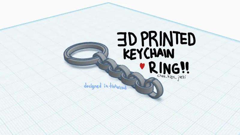3D printed keychain ring