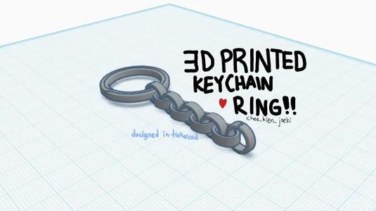 3D printed keychain ring