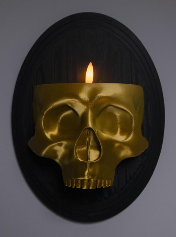 Skull Sconce LED Tea Light Holder (Pre Supported)