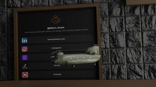 Chinook-Style Military Helicopter – 3D Printable Model   