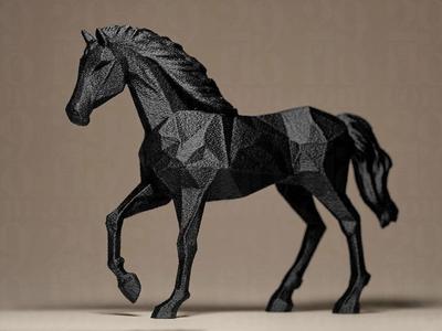 HORSE  Figurine geometric