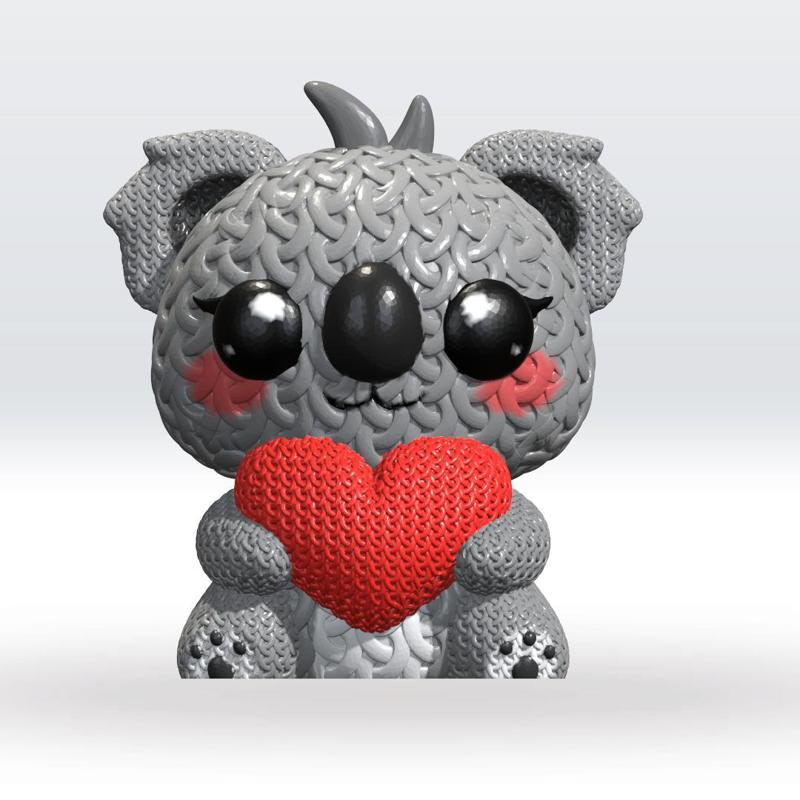 Knitted Koala 3D Model STL file Cute Knitted Character