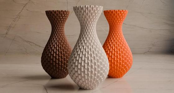 vase with rectangular pattern