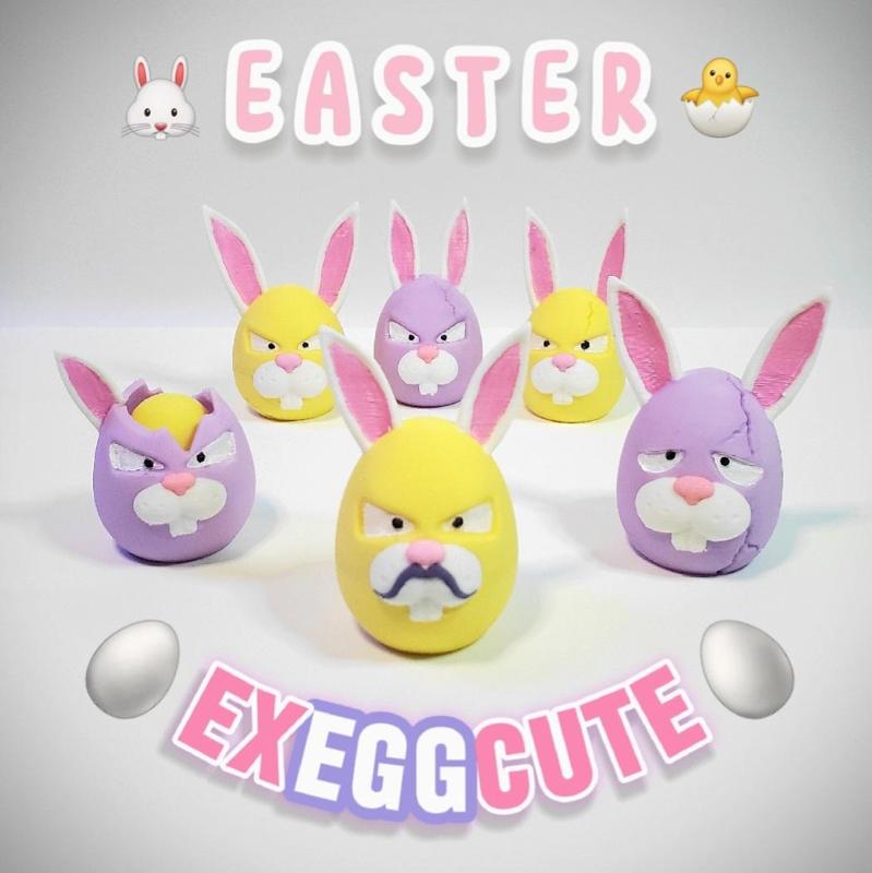Easter Bunny Exeggcute [2 OF 6] Seasonal Pokemon Fan Art Holiday Decoration Set