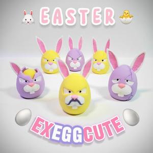 Easter Bunny Exeggcute [2 OF 6] Seasonal Pokemon Fan Art Holiday Decoration Set