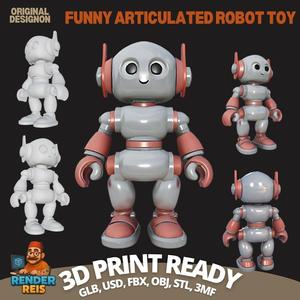 Future Fun in 3D  Poseable Cute Robot Toy Model