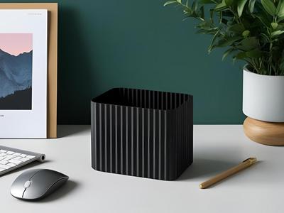 Modern Slim Ribbed Pencil Holder, Office Organizer