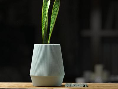Ribbed Minimalist Planter /  Deco Home / STLCRAFT