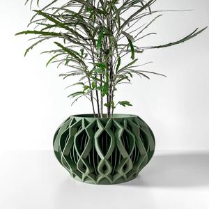 The Octa Planter Pot with Drainage Tray & Stand: Modern and Unique Home Decor for Plants and Succulents  | STL File