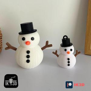 KNITTED SNOWMAN FIGURINE AND ORNAMENT – MULTIPARTS