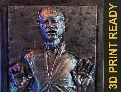 Solo in carbonite HQ 3D printable 1-4 Scale 62cm