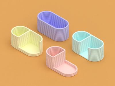 Pen holder with tray / Desktop organizer