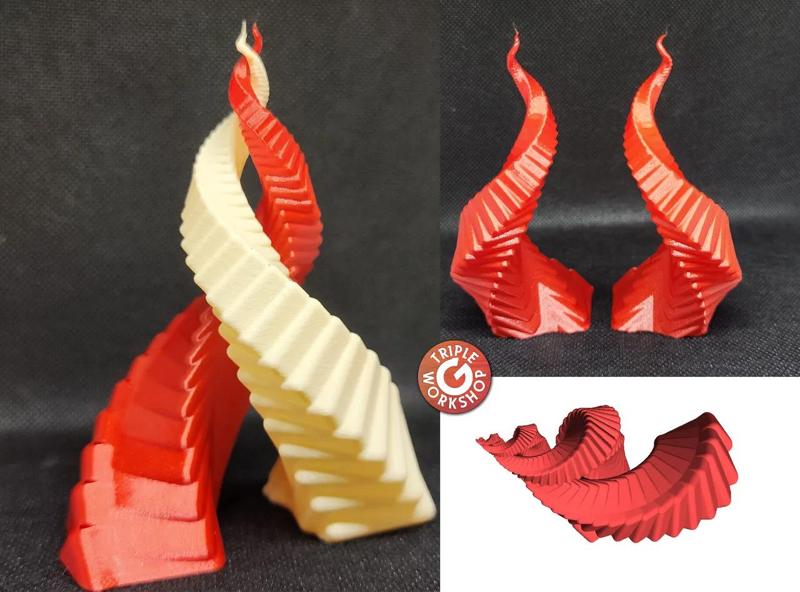 Twisted Horns Sculpture Double & Singles