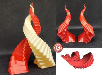 Twisted Horns Sculpture Double & Singles