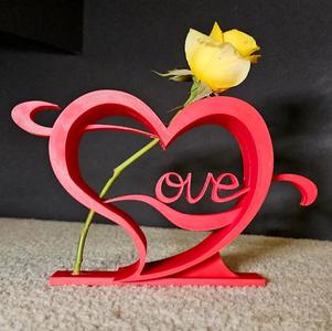 Valentines Day Love Single Stem Rose Flower Display