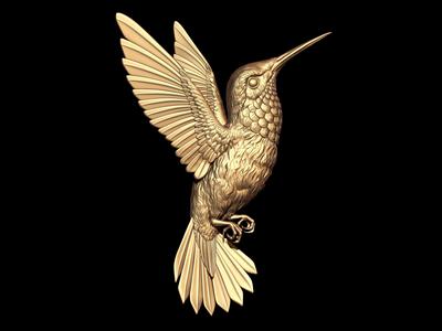 Hummingbird bas relief