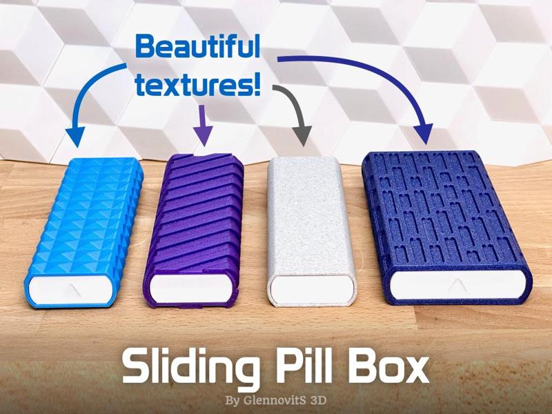 Sliding Pill Box (textured box weekly medication)