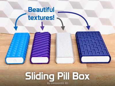 Sliding Pill Box (textured box weekly medication)