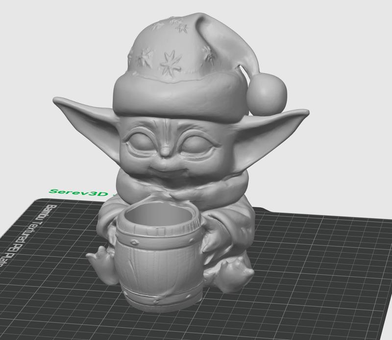 Christmas Grogu – Xmas Candle Holder – 3D print STL and multicolor 3MF file