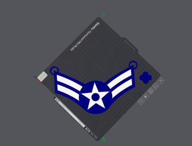 United State Air Force Airman First Class Oversized Necklace Pendant   